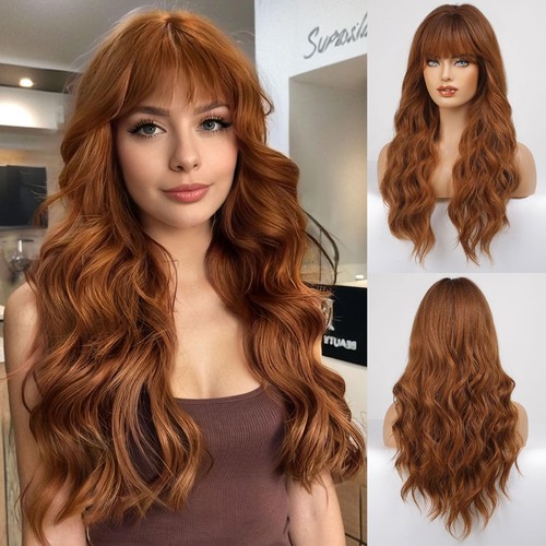 Lange locken perücke auburn - locken,